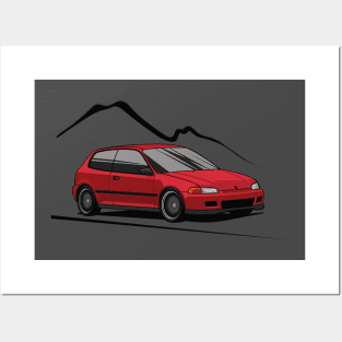 Red Civic EG Posters and Art